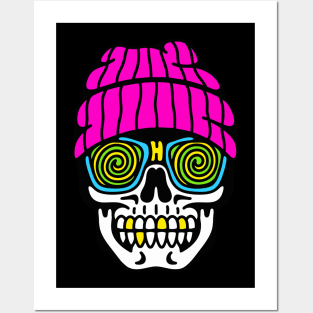 Skull beanie trippy Posters and Art